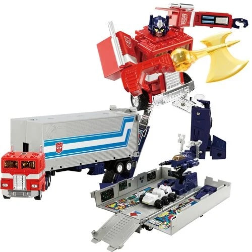 TRANSFORMERS MISSING LINK C-01 OPTIMUS PRIME WITH CONTAINER, ENERGON AXE, AND AUTOBOT MATRIX OF LEADERSHIP