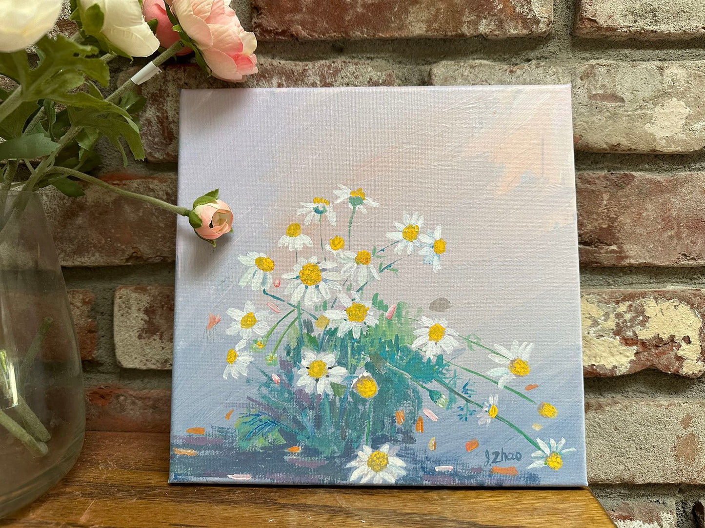 THE WILD DAISY - ACRYLIC PAINTING - ARTIST: J. ZHAO