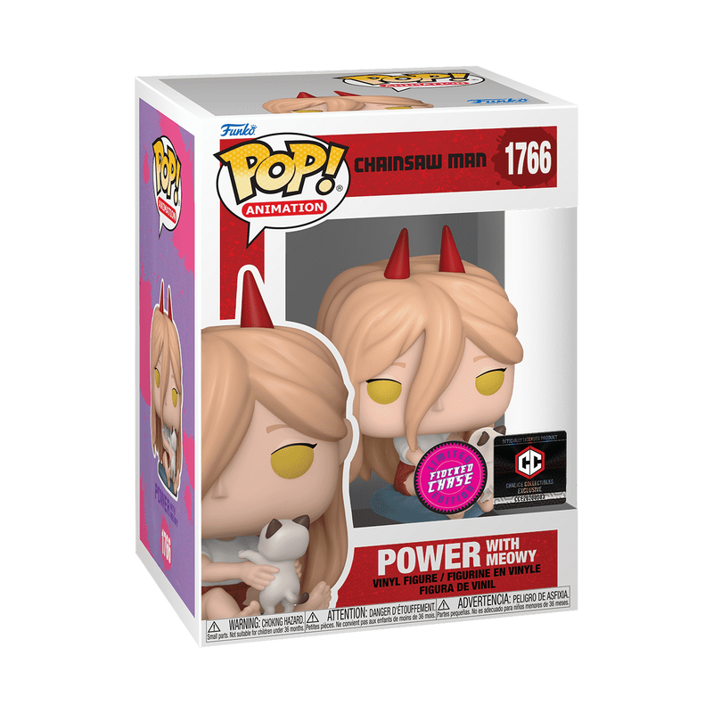 CHAINSAW MAN: POWER WITH MEOWY (FLOCKED) (CHASE) (EXCLUSIVE) VINYL FIGURE #1766