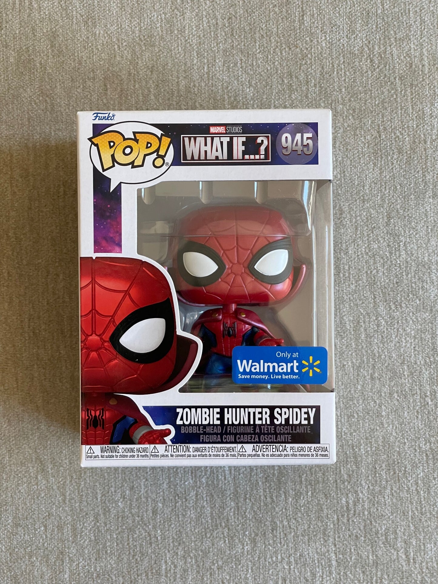 WHAT IF...? - ZOMBIE HUNTER SPIDEY (METALLIC) (EXCLUSIVE) POP! VINYL BOBBLEHEAD - #945