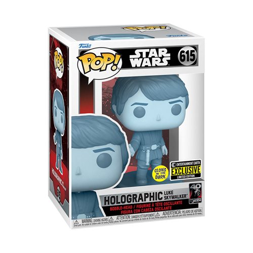 STAR WARS: RETURN OF THE JEDI 40TH HOLOGRAM LUKE (GLOW-IN-THE-DARK) (EXCLUSIVE) POP! VINYL FIGURE - #615