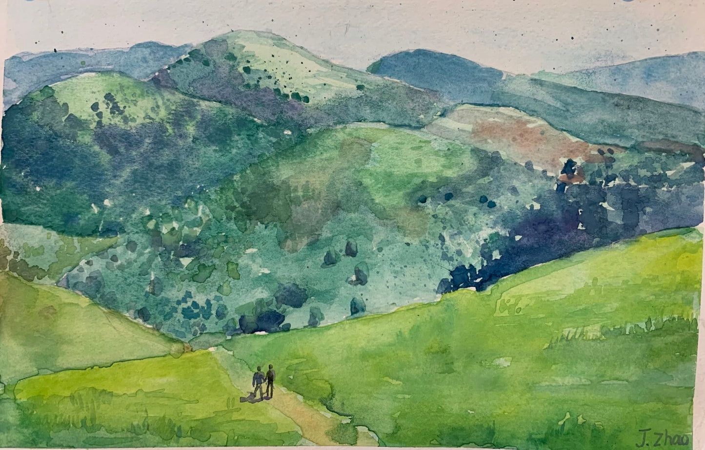 CUSTOM WATERCOLOR PAINTING: LANDSCAPE, HOUSES, FLOWERS, SILHOUETTE FOR BIRTHDAY, ANNIVERSARY, HOLIDAY, GRADUATION CELEBRATION - ARTIST: J. ZHAO