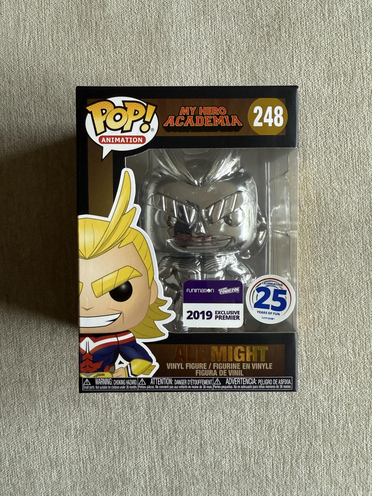 MY HERO ACADEMIA: ALL MIGHT (CHROME) (2019 NYCC LIMITED) VINYL FIGURE #248