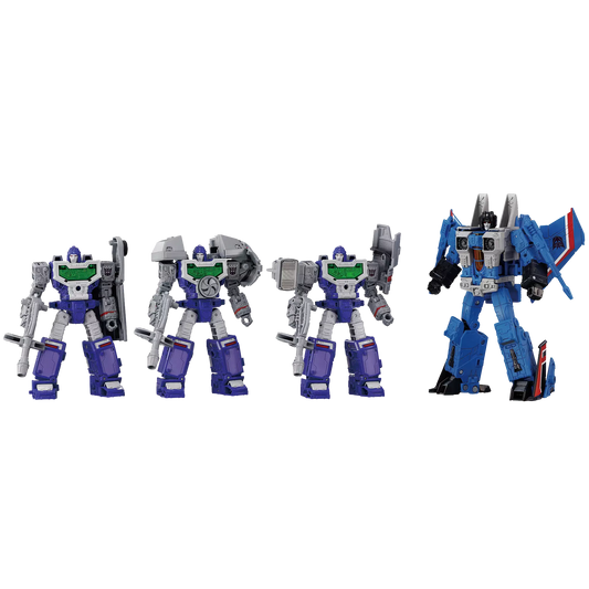 TRANSFORMERS TAKARA TOMY DRAMATIC CAPTURE SERIES DCS-5 DECEPTICONS PART 1 REFLECTOR AND THUNDERCRACKER SET