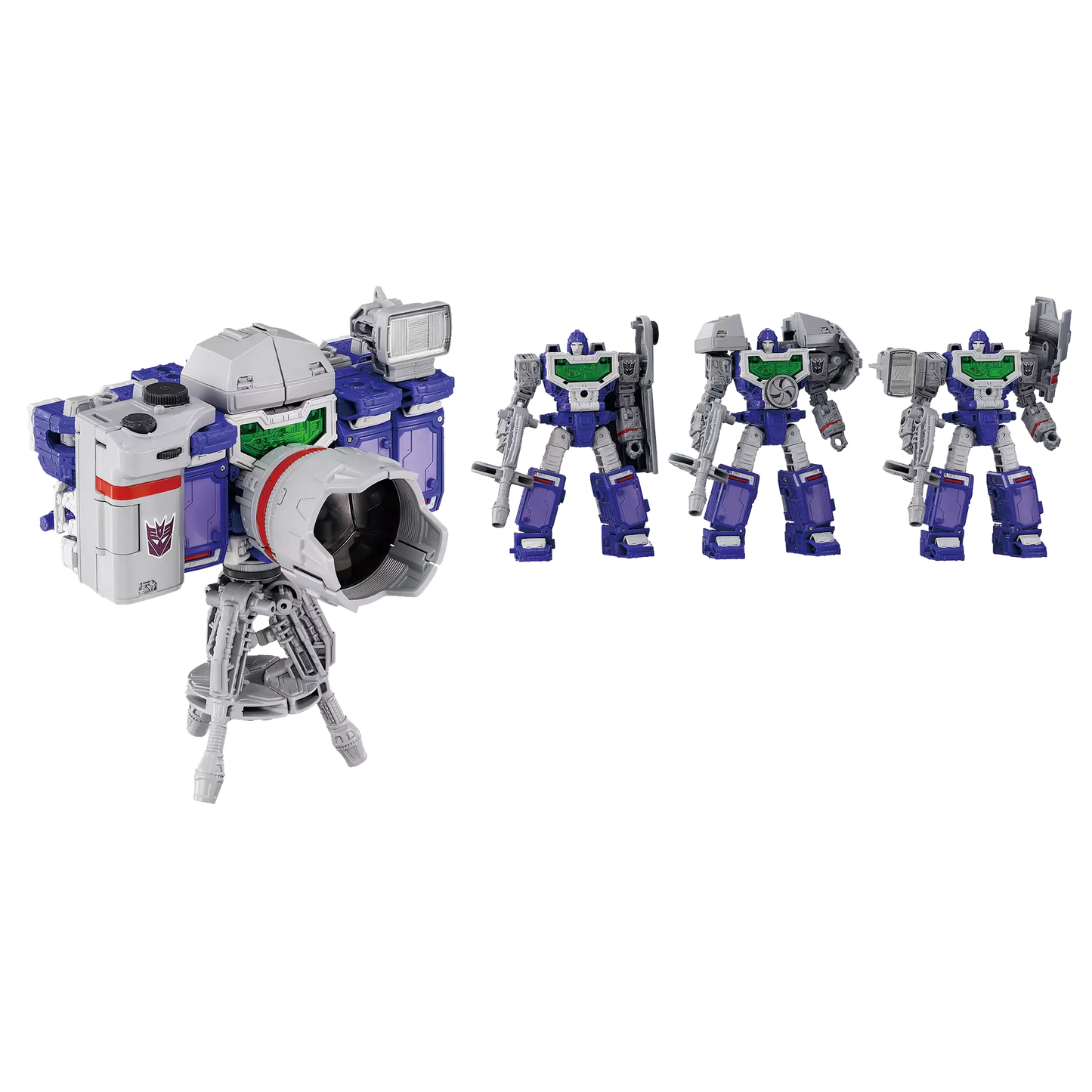 TRANSFORMERS TAKARA TOMY DRAMATIC CAPTURE SERIES DCS-5 DECEPTICONS PART 1 REFLECTOR AND THUNDERCRACKER SET