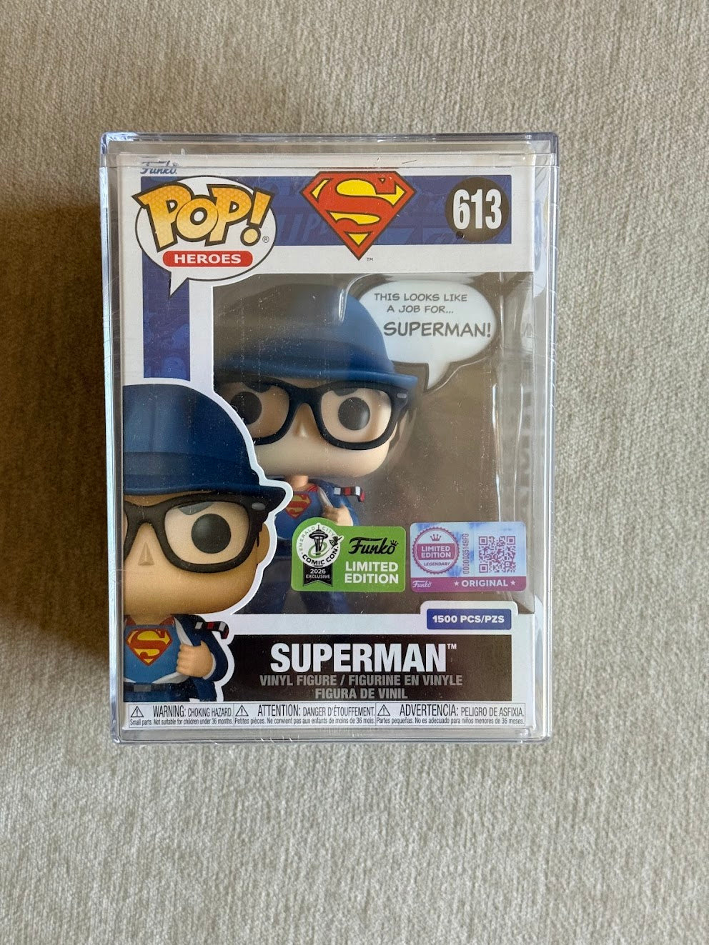 DC COMICS: SUPERMAN (THIS LOOKS LIKE A JOB FOR) ECCC (1,500 PCS LIMITED) VINYL FIGURE #613