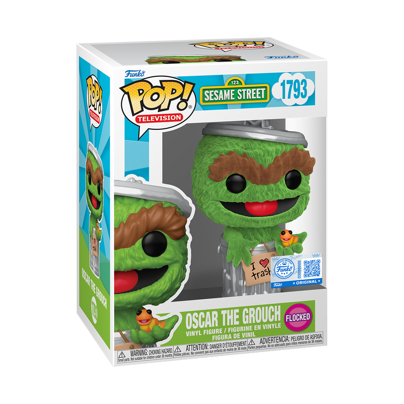 SESAME STREET: OSCAR THE GROUCH (FLOCKED) (EXCLUSIVE) VINYL FIGURE #1793